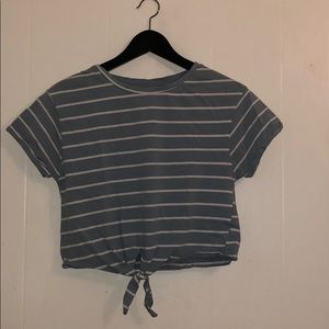Blue Tied Cropped Top